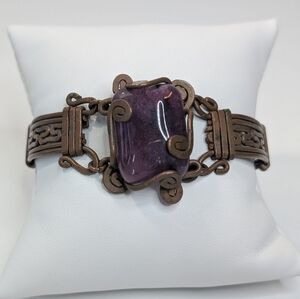 Amethyst & Copper Artisan Bracelet
